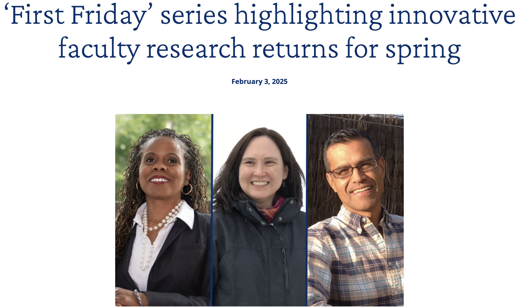 ‘First Friday’ series highlighting innovative faculty research returns for spring